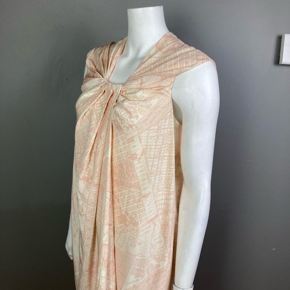 MM LaFleur Dress Size XL NWT The Maite Silk Pink Atlas New York Map Drape Neck - Picture 6 of 14